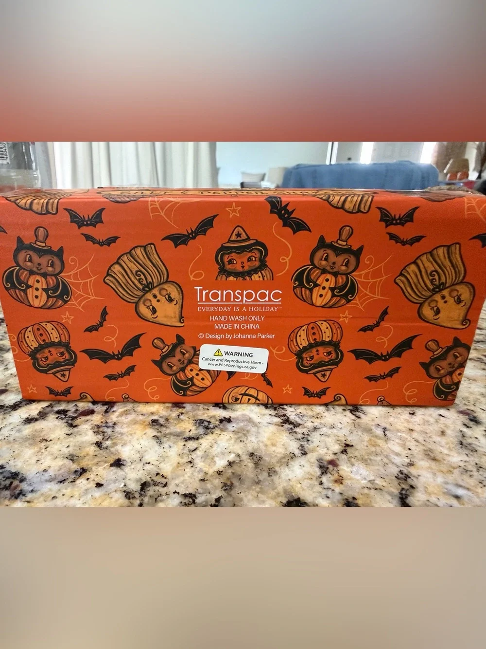 NIB Johanna Parker Halloween Black Cat Salt & Pepper Shaker Set Transpac
